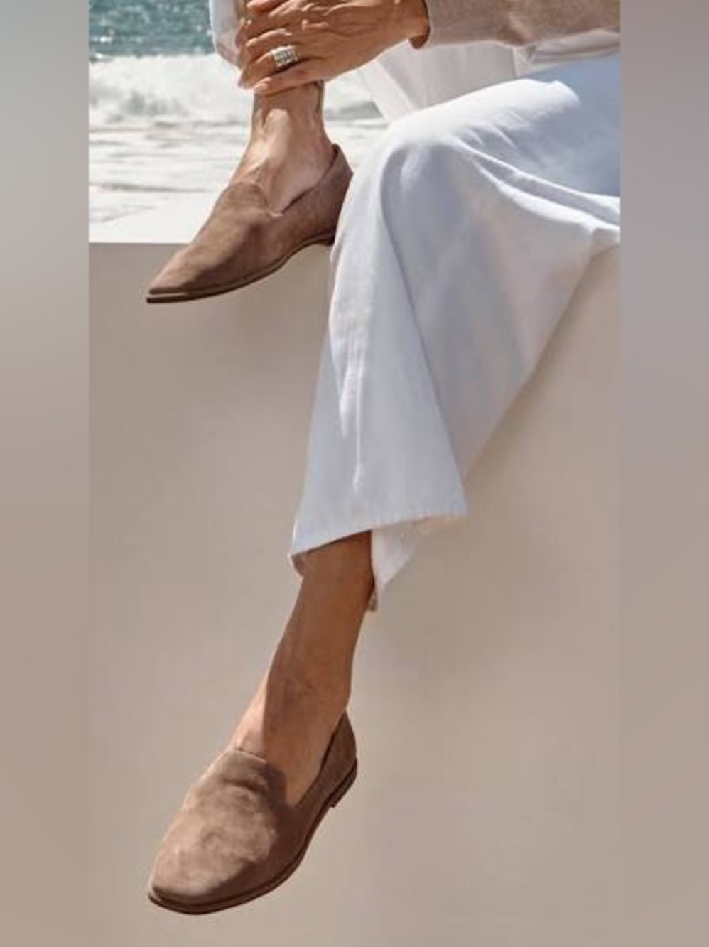 VIONIC WILLA 2.0 SLIP ON LOAFERS IN DRIFTWOOD SUEDE 9.5